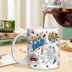 1 st. fars dag-mugg med eget namn, personlig 30 cl kaffemugg med namn, personlig superpappa-mugg, personlig familjemugg, fars dag-present, unik presen - Multifärgad (2 namn,3 namn,5 namn,7 namn,4 namn,6 namn)