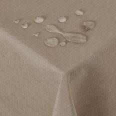 Deconovo Vattentät bordsduk för bord med rektangulär lineffekt bord 140 x 300 cm taupe