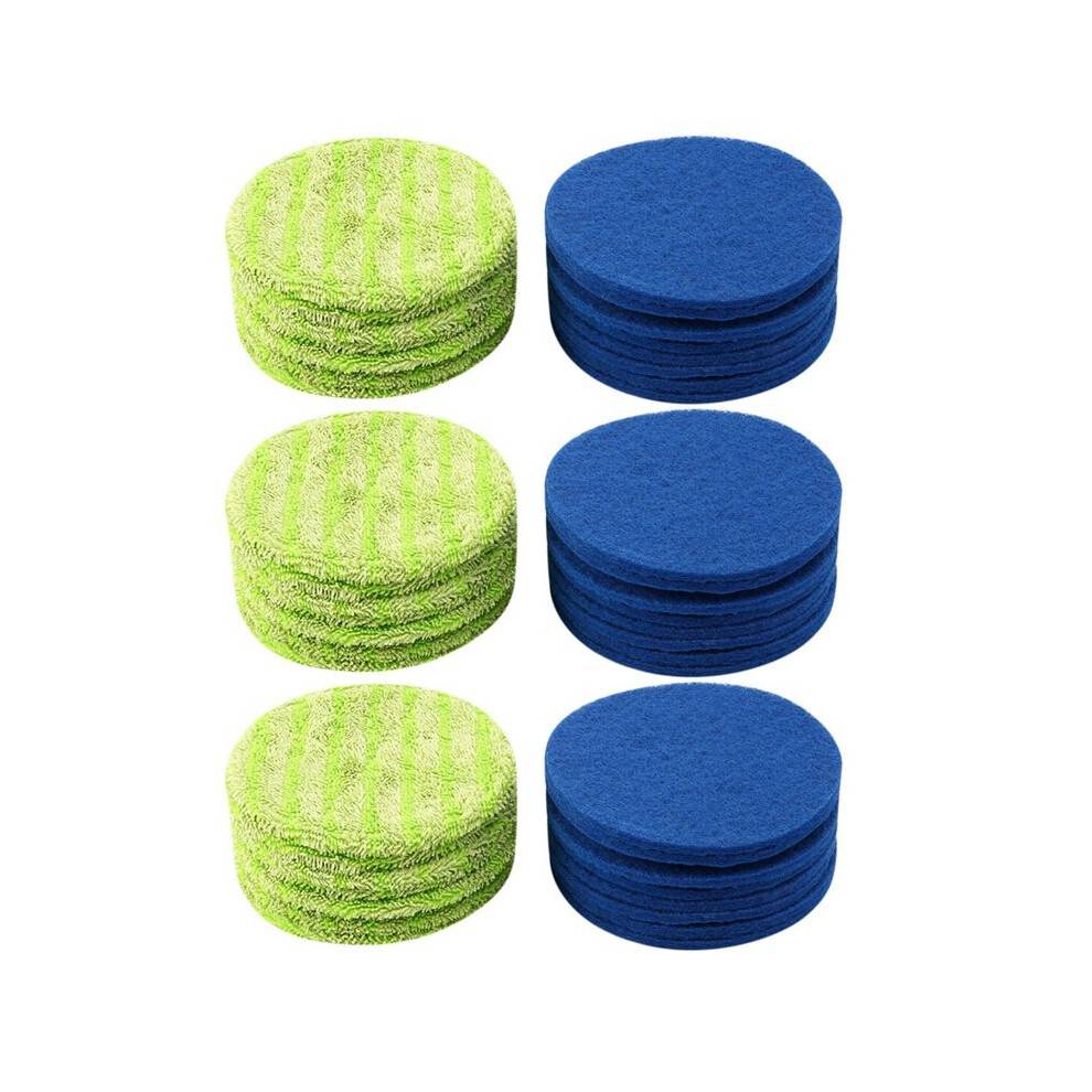 Replacement Pad for Cordless Electric Rotary Mop Sweeper Including 24 Microfiber Mats and 24 Indoor Use Gaskets