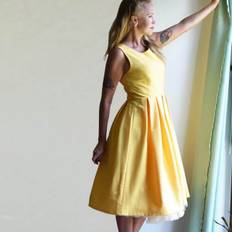 Klänning Doris, Retro 50-tal, Gul - 2 Ex kvar!