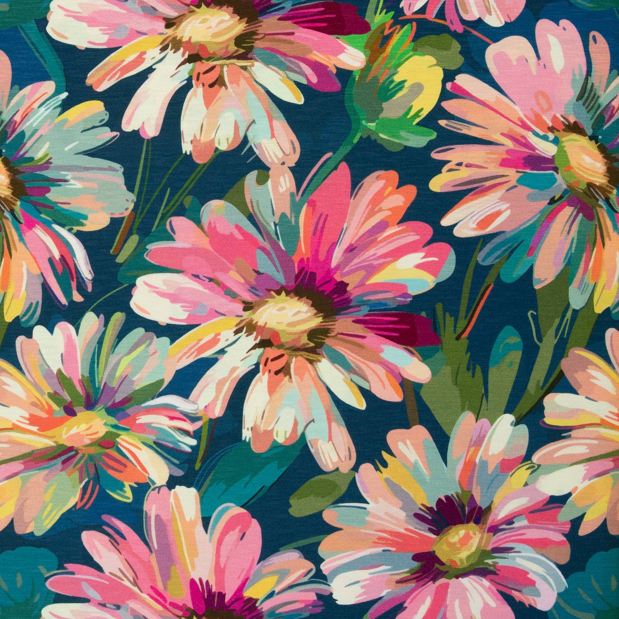 Viskosejersey, Store kulørte blomster, Ariella