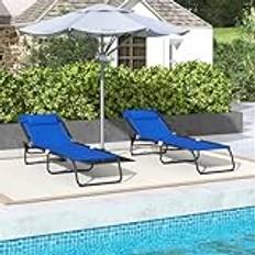 Folding Lounge Chairs for Ultimate Relaxation and Comfort, Portable & Lightweight, Beach or Camping, Blue