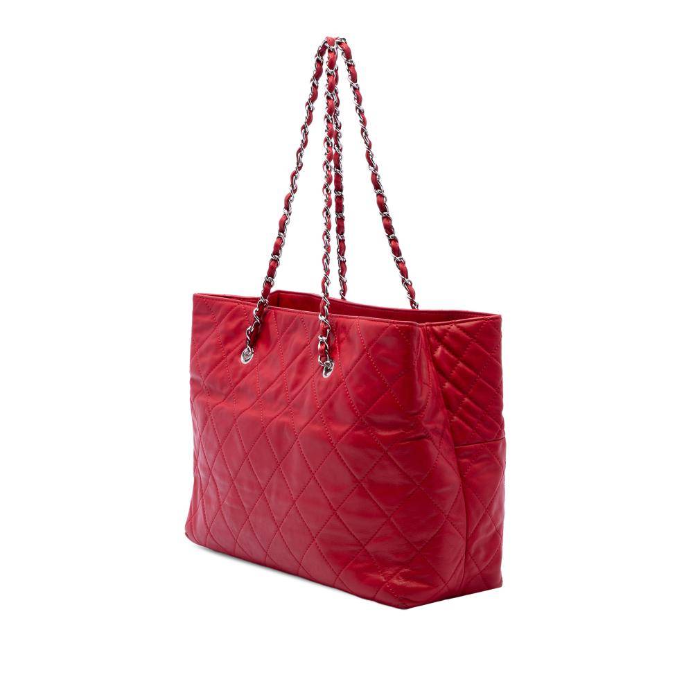 Chanel Vintage Tote Stl. - Totebags Från Magasin - Red (L 27cm x W 39cm x D 14cm)