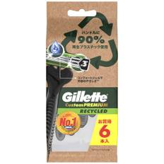 Gillette Custom Premium Recycled Disposable Close Sensor Comfort Shaving Razors, 6-piece, Shave, 3-blade, Gel, Razor, Men's