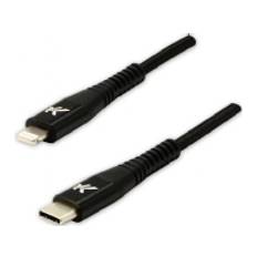 USB cable USB cable (2.0), USB C M - Apple Lightning C94 M, 2m, MFi certificate, 5V/3A, black, Logo, box, nylon braid, aluminum cover
