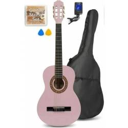 Junior Guitarpakke 36" - 3/4 junior-guitar, Akustisk (6-11 år) Lyserød / Alt du
