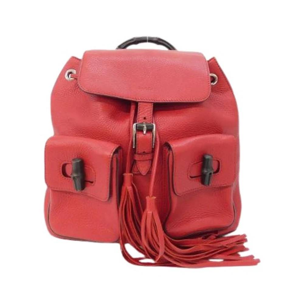 Gucci Vintage Pre-owned Læder Rygsæk - Vintage - Dame - Rød - ONE SIZE - Læder
