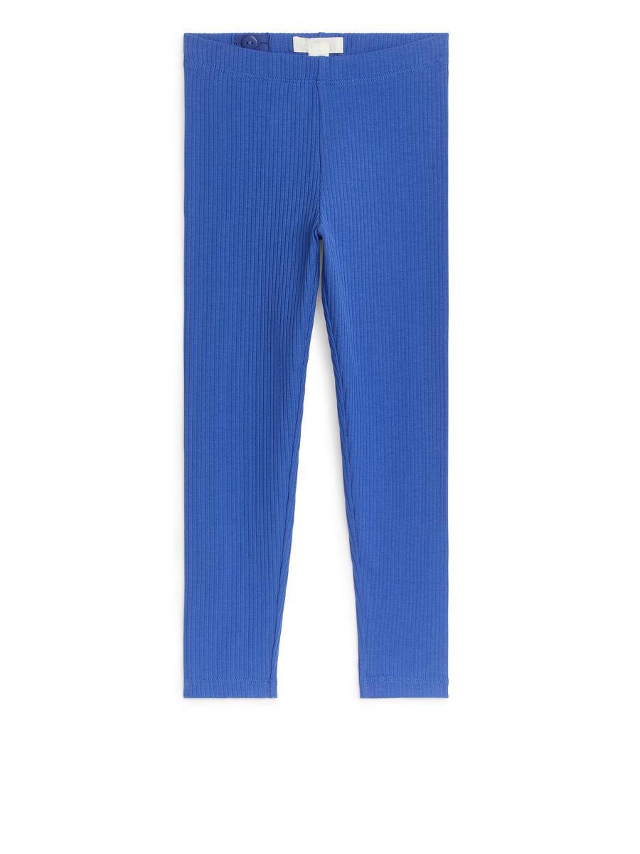 ARKET Ribbade Trikåleggings -Blå, 110/116