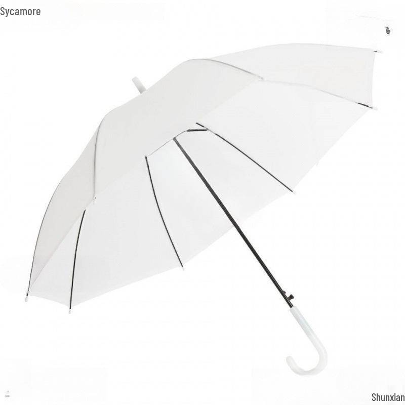 Long-Handled UV Protection Transparent Umbrella for Women and Kids