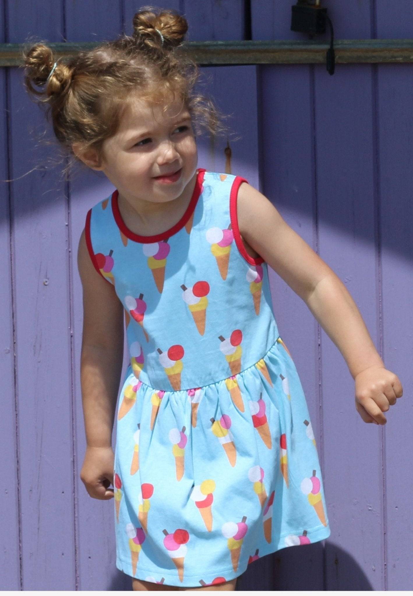 Organic Ice Cream Cones Print Summer Dress - 7-8y / 128cm