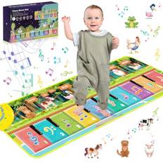 NCKIHRKK Pianomatta för barn leksaker ålder 1 2 3 4 5 år, musikmatta, dansmattor, småbarn baby tidig utbildning, födelsedag, julklapp, 110 x 36 cm