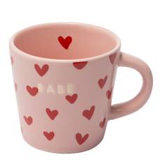 Vondels - Classic Cups espressokopp 8 cl BABE rosa med hjärtan