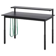 IKEA - UTVISNING gamingbord med hylde, sort, 120x60 cm