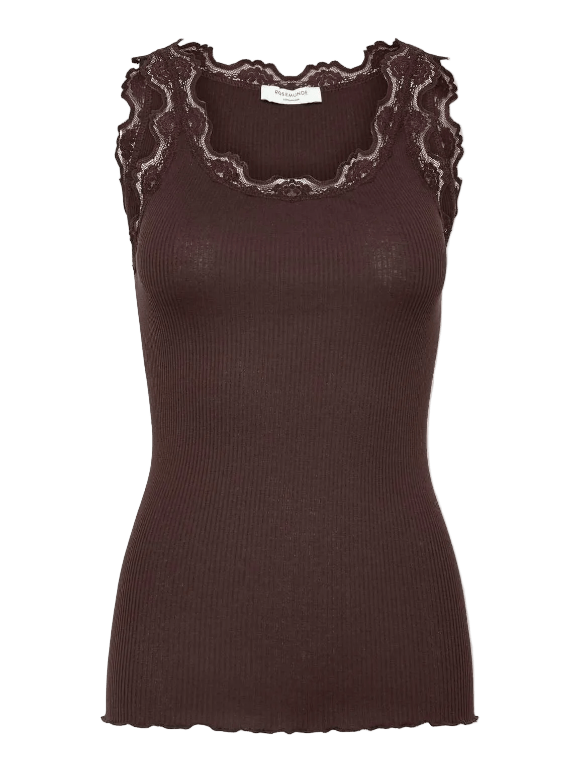 Rosemunde - Silk top - Top - S - Mørkebrun - Tøj til  kvinder