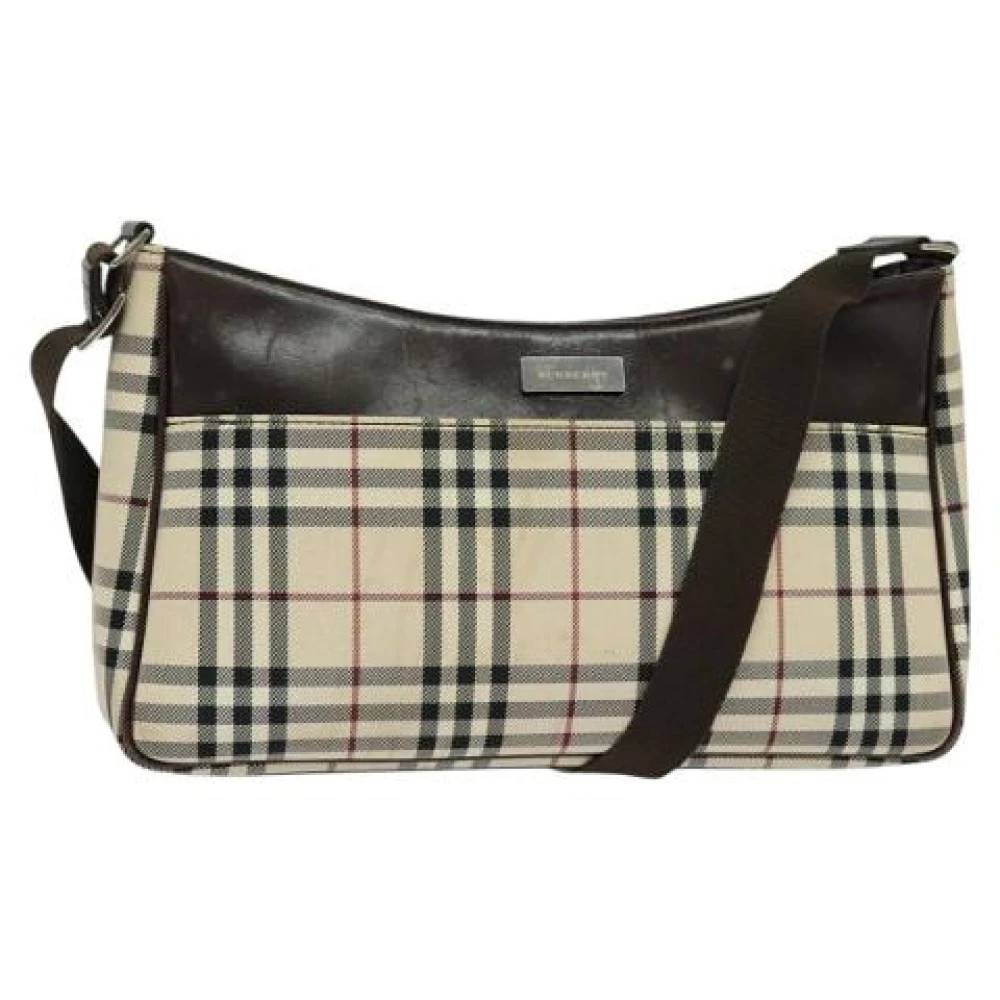 Burberry Vintage Pre-owned Canvas skuldertasker - Vintage - Dame - Beige - ONE SIZE - Uld