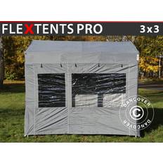 Foldetelt FleXtents Easy up pavillon PRO Trapezo 3x3m Grå, inkl. 4 sider