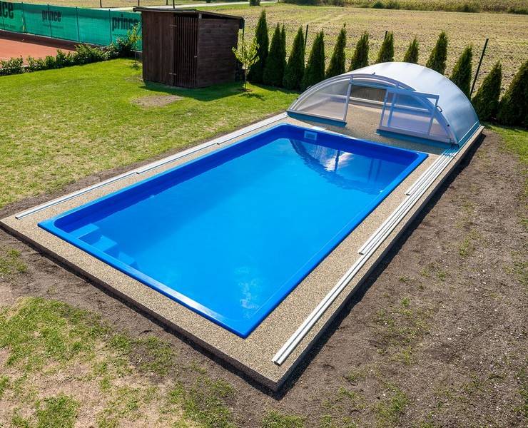 Swimmingpool, kar, glasfiber FENIX 6,0x3,0x1,2 - PoolOasen.