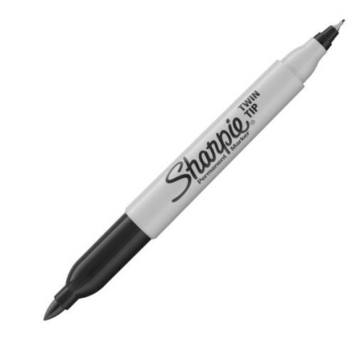 Sharpie permanent marker tvillingspets, dubbelsidig, svart