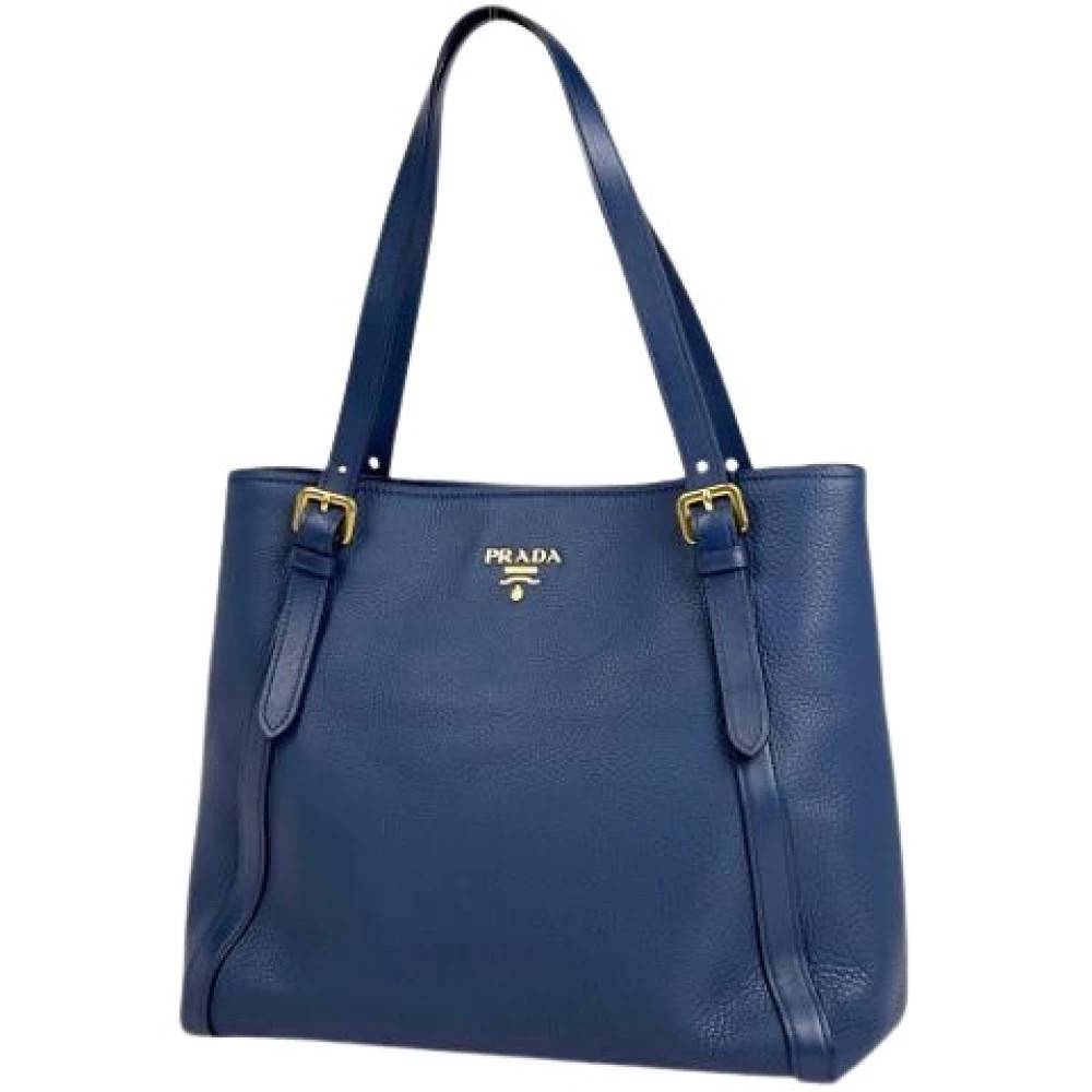 Prada Vintage Pre-owned Laeder prada-tasker - Vintage - Dame - Blå - ONE SIZE -