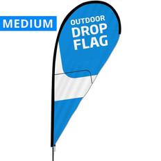 Beachflag, Outdoor Drop Flag, Medium inkl. flag og Cross flag base