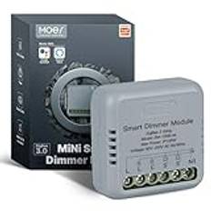MOES Mini ZigBee LED-dimmer-strömbrytarmodul, smart infälld dimmer för Alexa Google Home, kräver MOES ZigBee Hub, 2 växlar