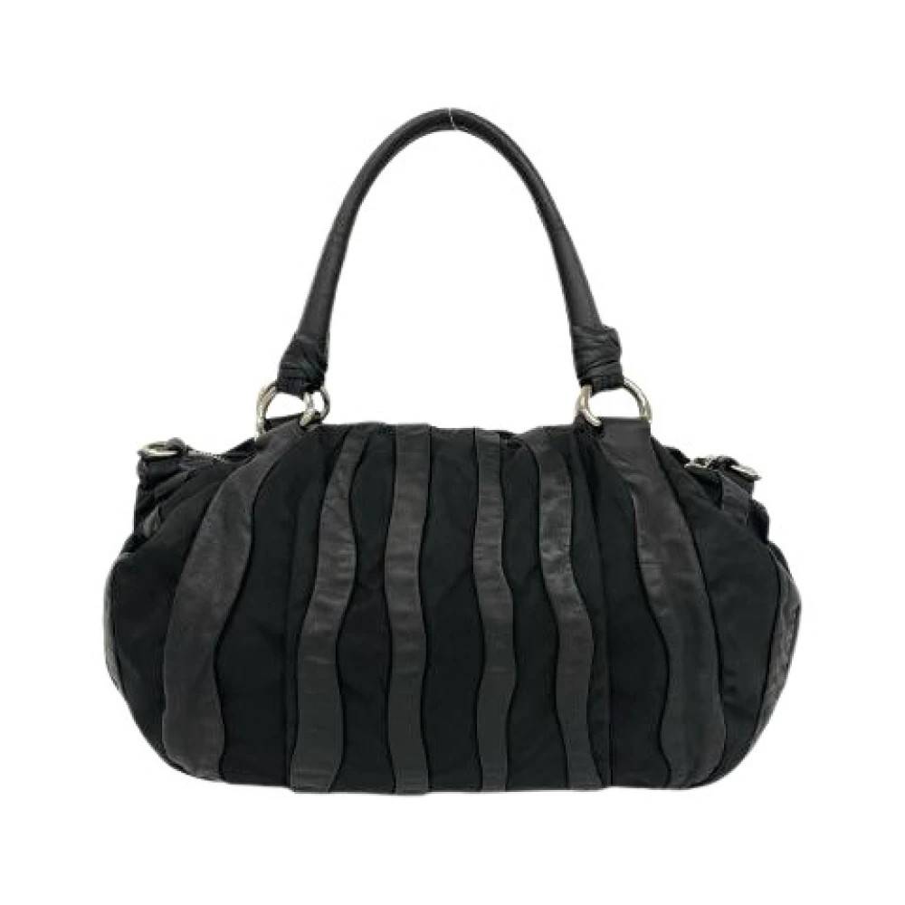 Prada Vintage Pre-owned Tessuto Nylon Leather Tote Bag - Vintage - Dame - Sort - ONE SIZE - Nylon