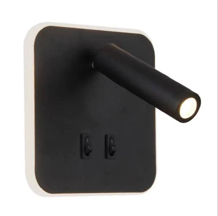 FlexiGlow Ljus – Justerbar LED Vägglampa - Svart / Rund / Kall Vit (5500-7000K)