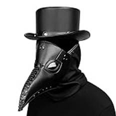 HINGTAT Plague Doctor Mask Halloween Rekvisita Kostym Set Steampunk Gotisk Cosplay Retro Läder Fågel Mask