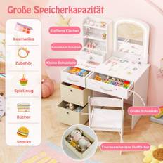 Sminkbord för barn med belysning Sminkbord för barn med spegel Sminkbord Vit