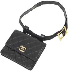 Chanel Vintage Chanel Belt Bag Stl. - Chanel Vintage Från Magasin - Black (H 13cm x W 15.5cm x D 3cm)
