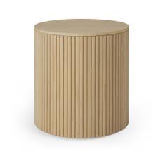 Ethnicraft - Roller Max Side Table - Oak - Round - Removable Cover 40 cm - Små borde og sideborde - Alain Van Havre - Træ farvet - Træ