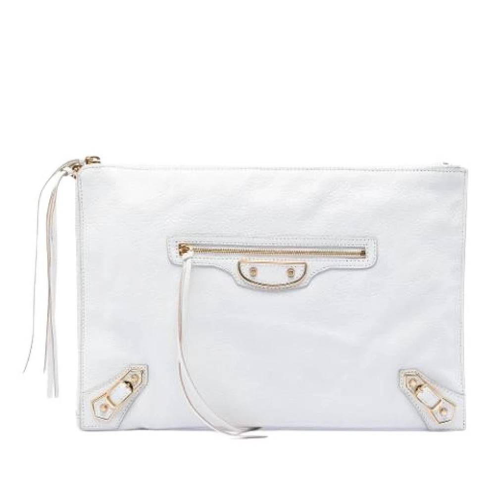 Balenciaga Vintage Pre-owned Vintage Clutch - Vintage - Dame - Hvid - ONE SIZE - Læder