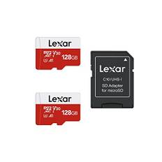 Lexar Micro SD Karte 128GB 2er Pack, Speicherkarte Micro SD mit Adapter, Bis zu 100 MB/s Lesegeschwindigkeit, UHS-I, U3, A1, V30, C10, 4K UHD microsdxc SD Karte für Kamera, Smartphone