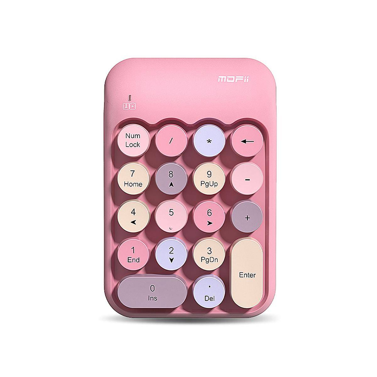 MOFII Trådlöst numeriskt tangentbord,Färgglatt Retro Mini Bärbart numeriskt tangentbord,2.4G Trådlöst externt tangentbord för Dator,Laptop