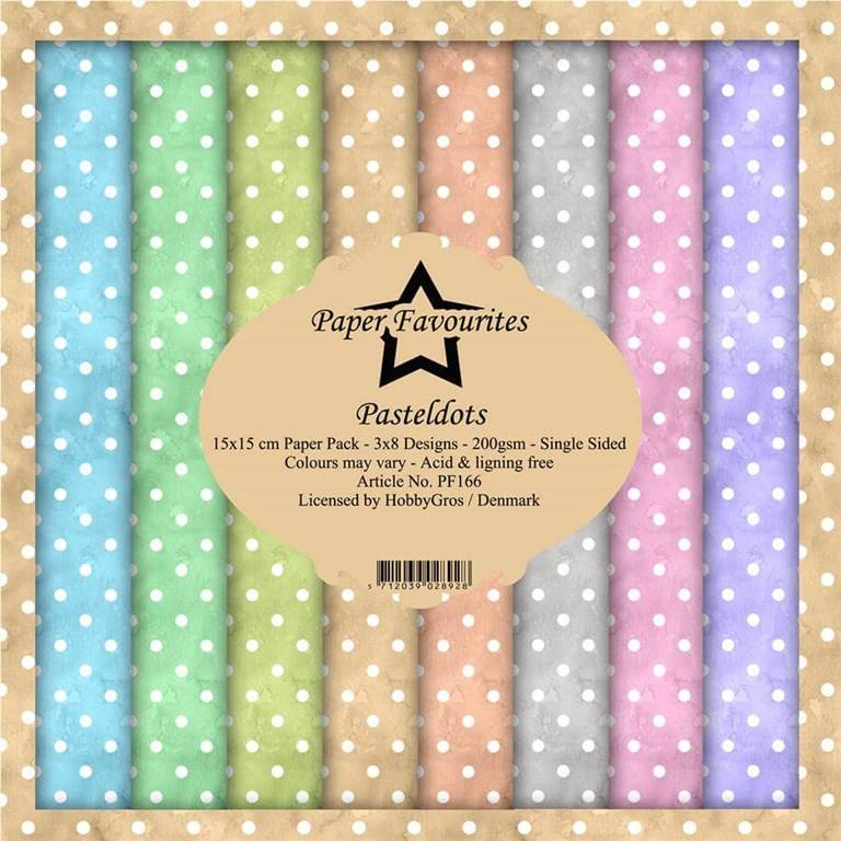 Scrapbookingpapper - 15x15cm - Pastel Dots