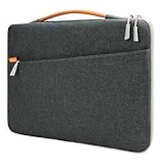 JETech Laptopfodral för 15 Tum MacBook Air M3 2024 / M2 2023, MacBook Pro 15 Tum, MacBook Pro 16 Tum (M4 / M3 / M2 / M1, 2019-2024), Vattentät Väska Case med Bärbart Handtag och Ficka (Mörkgrå)