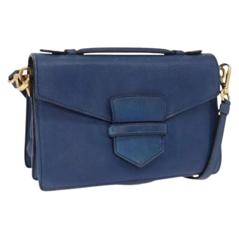 Prada Vintage Pre-owned Læder Cross Body Taske - Vintage - Dame - Blå - ONE SIZE - Læder