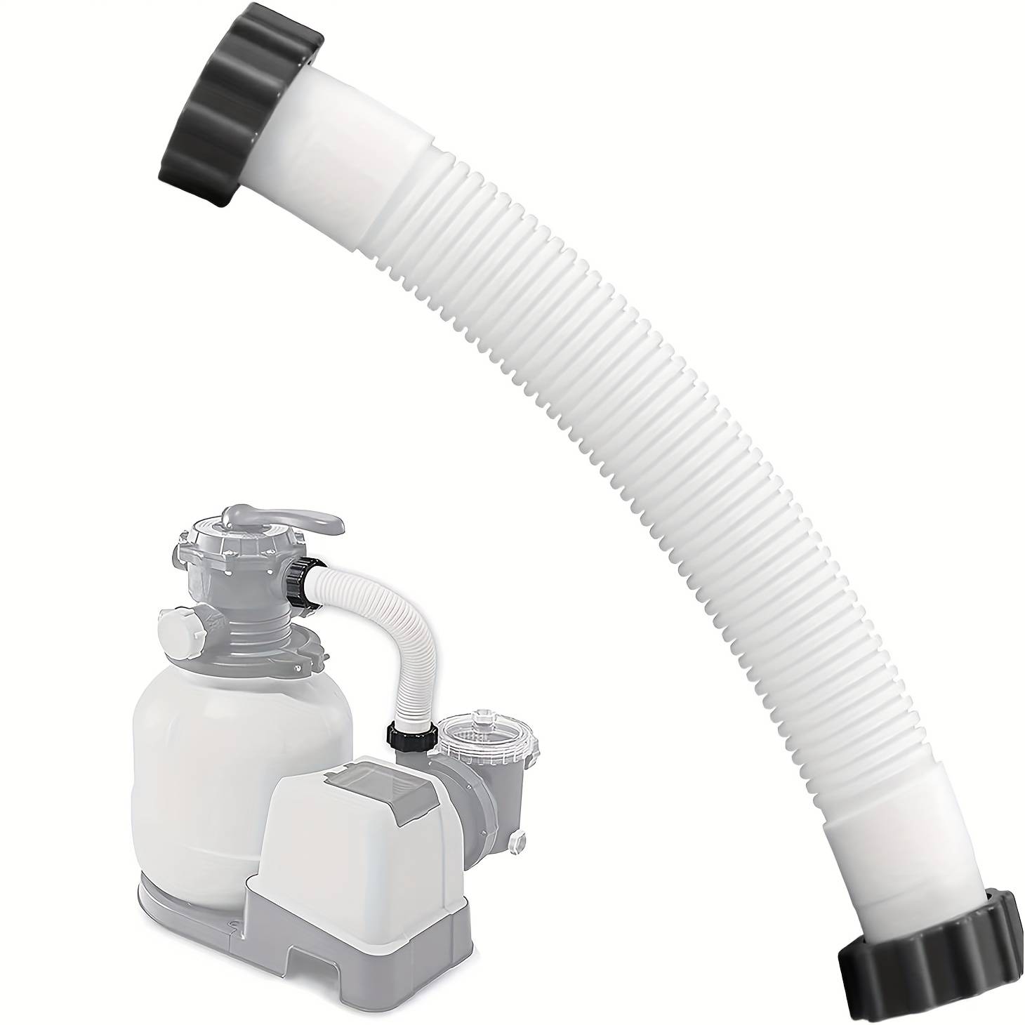 15.8-inch Pool Filter Pump Hose With 1.5-inch Connection - Compatible With 26371ca 26371eh Sand Filter Pumps And Saltwater Systems, Durable Replacement Hose For Above-ground Pools