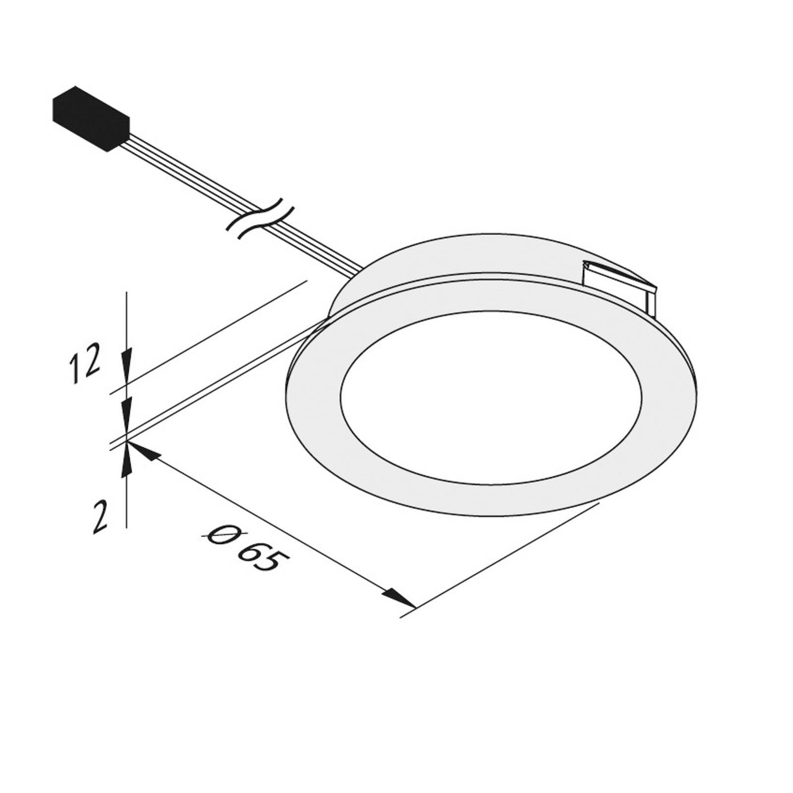Hera LED-möbelinbyggnadslampa Dynamic FAR 58 stål 3W, Aluminium / grå / zink, Vardagsrum / matsal, Metall, Modern