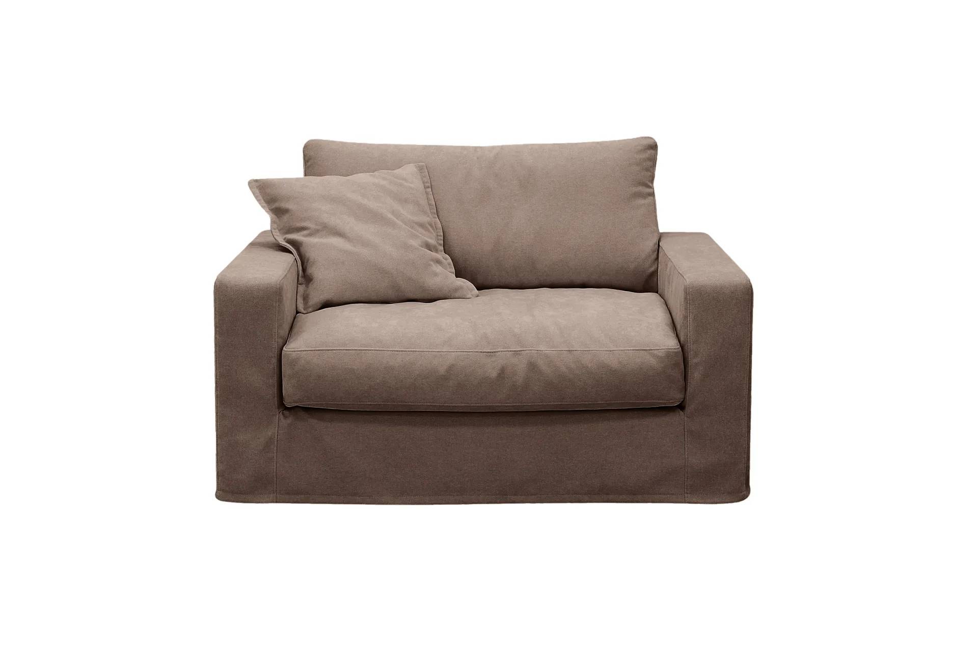 Scandinavian Choice Valencia Extra Djup Fåtölj med avtagbar och tvättbar klädsel - Mörkbrun Beige Tyg