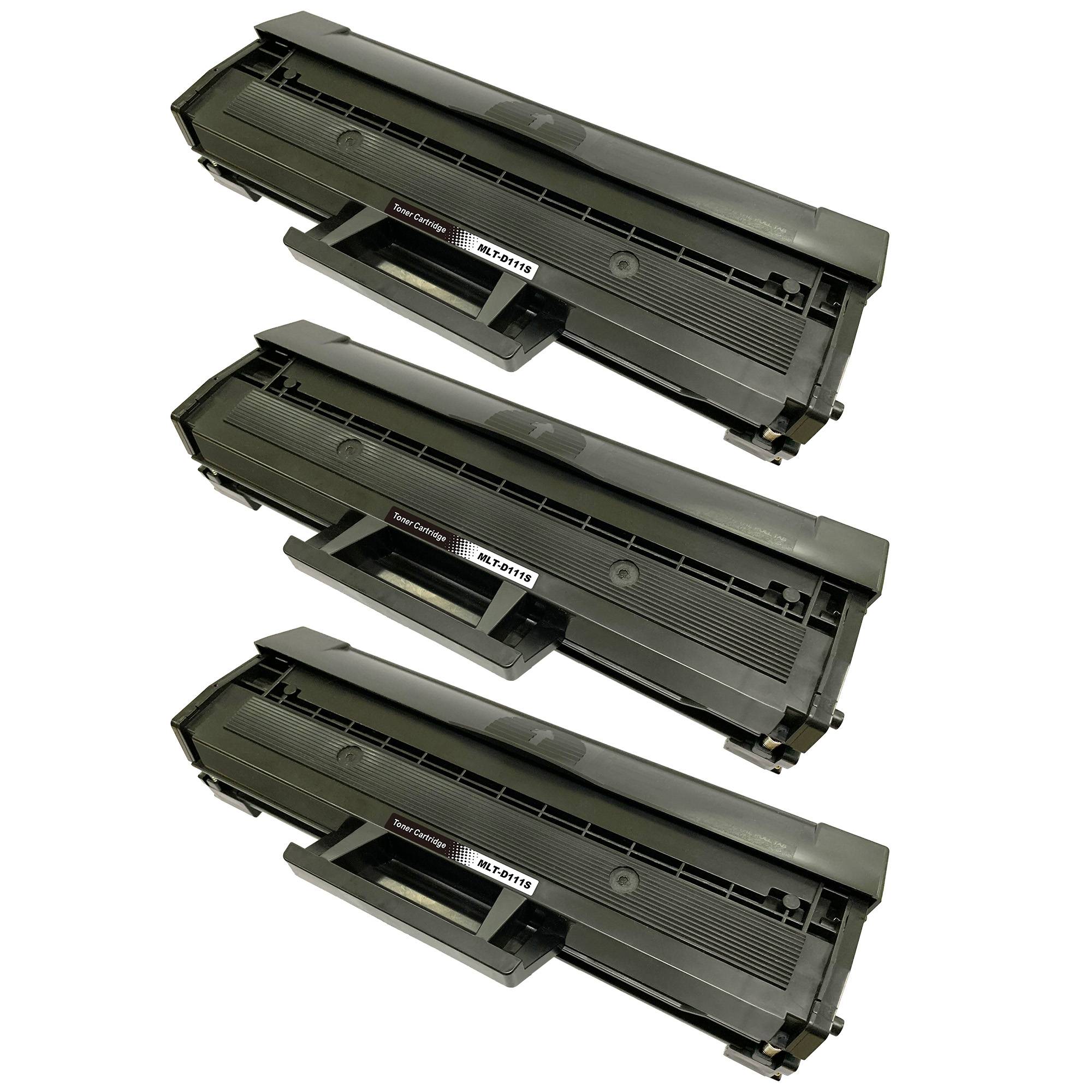 3-pack Toner Samsung Xpress SL‑M2020 - ersätter Samsung MLT-D111S, Svart, 1000 sidor