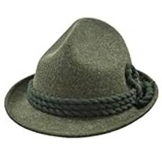 Melegari Bergtyrolsk hatt | Dreispitz Artavaggio | Shepherd Hat | Jordbrukare och jägare | Loden Hut | Traditionell bergshatt, Grön loden, 59-60