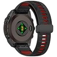 AISPORTS Kompatibel med Garmin Instinct 2X solrem silikon, 26 mm snabbpassande klockarmband magnetiskt spänne sportarmband ersättningsrem för Garmin Tactix 7/7 Pro/Bravo/Charlie/Delta