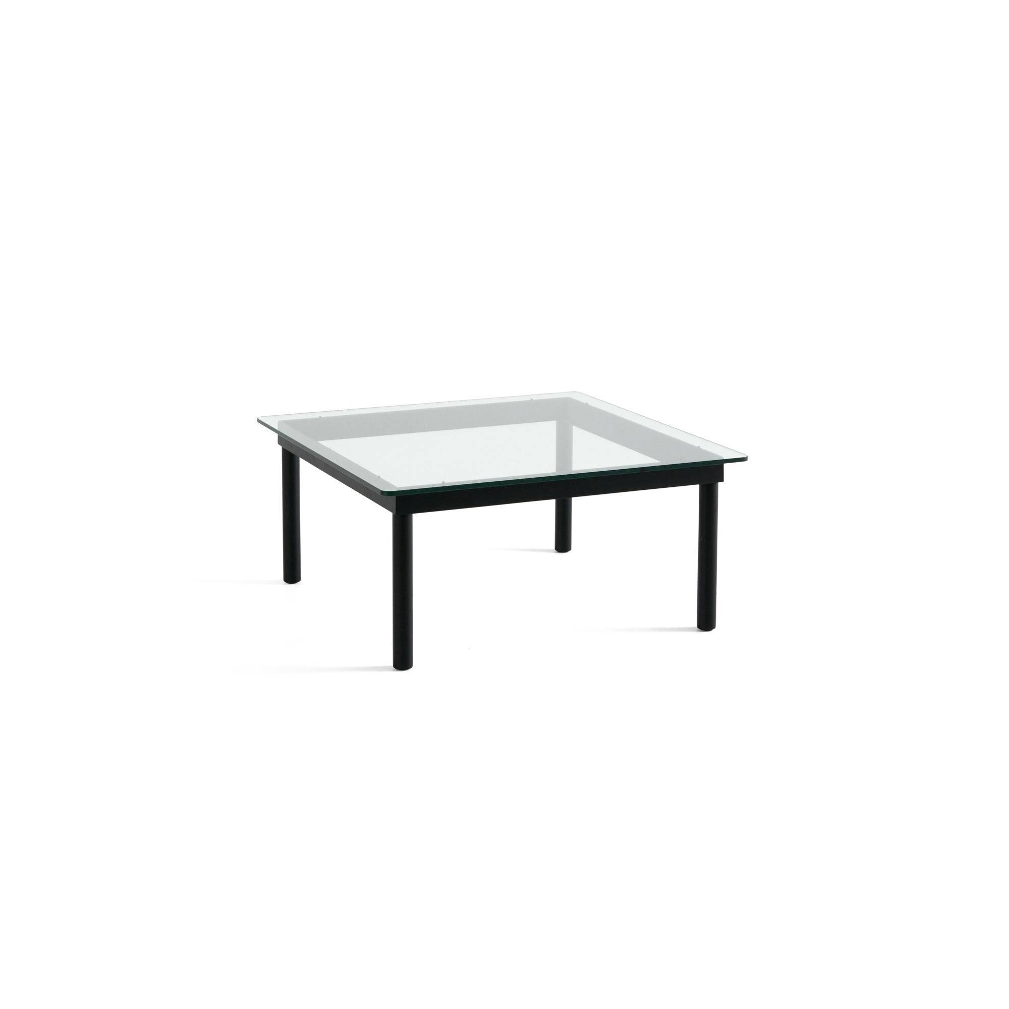 Kofi Sofabord 80x80 Sort Eg/Klar Glas.