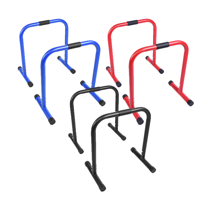 Parallette Push Up Bars Svart Blå Röd - Röd