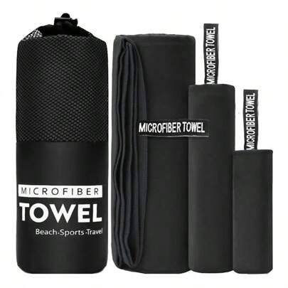 3/2/1 st ultraabsorberande mikrofiberhanddukar för strand/bad, snabbtorkande, dubbelsidiga mjuka och fluffiga, enfärgade, bärbara yoga-, fitness- och - Multifärgad (Multi-size)