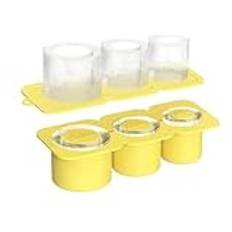 Stanley Cup isbitsform, Stanley Cup isbitsbricka, 3 silikoncylinderformar med lock, BPA-fri, perfekt för att kyla cocktails, drycker, kaffe, för 30–40 uns Stanley Cup. (Gul)