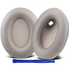 SOULWIT Ersättnings-öronkuddar för Sony WH-1000XM4 Over-Ear-hörlurar, med mjukt proteinläder, brusisolerande skum, tillagd tjocklek-Grå