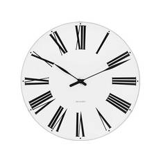 Arne Jacobsen Roman Vægur - Ø 48 cm - Mineralsk topglas/aluminium/kunststof - Sort/hvid