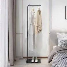 1st nordisk stil metall klädhängare med stativ, moderna minimalistiska kläder Hatt Förvaringsorganisator för sovrum Vardagsrum Dekorationer Inredning - Svart (En-Storlek)